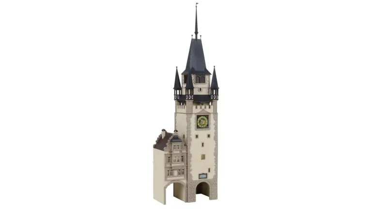 Porta storica della città con orologio | Scala H0
