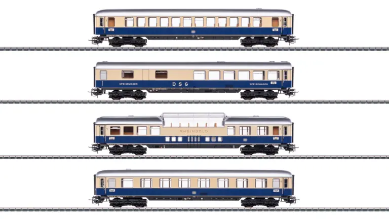 DB Set di quattro carrozze livrea Rheingold blu | Scala H0
